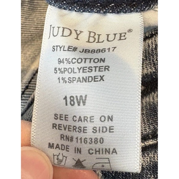 Judy Blue Jeans Women 18W Boho Babe Vintage High Rise Slim Fit JB88617 - Picture 5 of 11